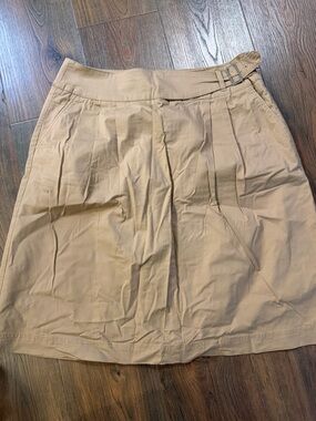 S.Oliver Classic Beige A-Line Skirt with Side Buckle